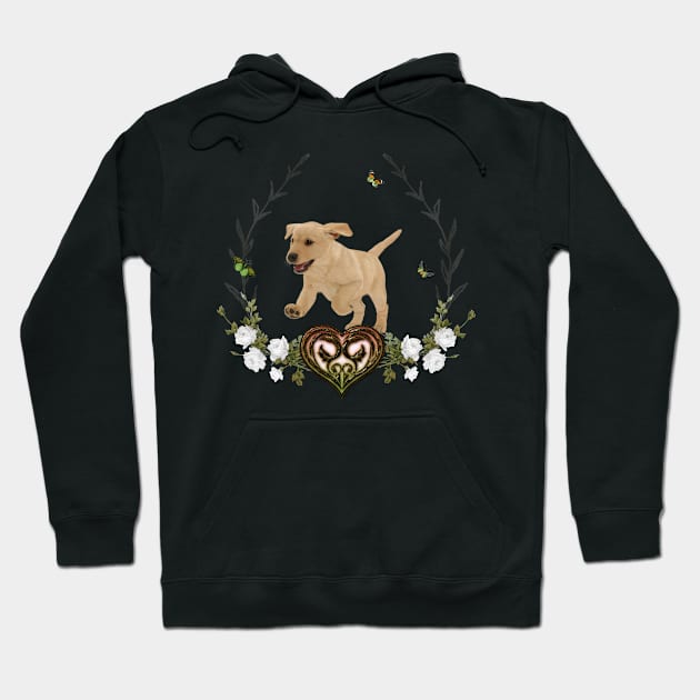 Cute labrador puppy with flowers Hoodie by Nicky2342